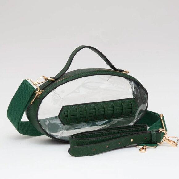 Green Clear Stadium Approved Bag Game Day Crossbody Purse for Football Events - Picture 1 of 1
